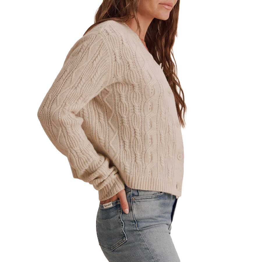 Women's Tori Cashmere Button Cardigan - Wheat Heather