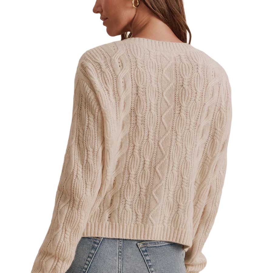 Women's Tori Cashmere Button Cardigan - Wheat Heather