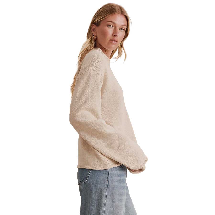 Women's Elsie Roll Neck Sweater - Wheat Heather
