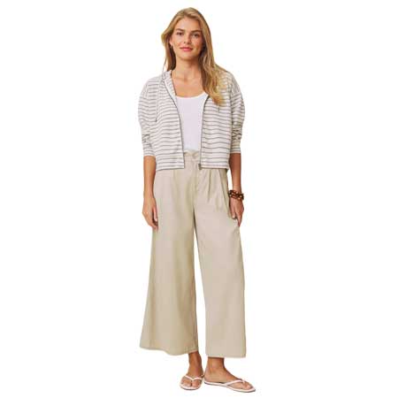 Women's Kennedy Stripe Zip Up - Pale Oak/Euclyptus