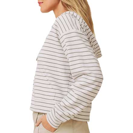 Women's Kennedy Stripe Zip Up - Pale Oak/Euclyptus