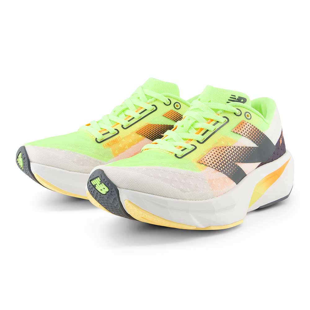 Women's FuelCell Rebel V4 Running Shoe - White/Bleached Lime Glo - Regular (B)