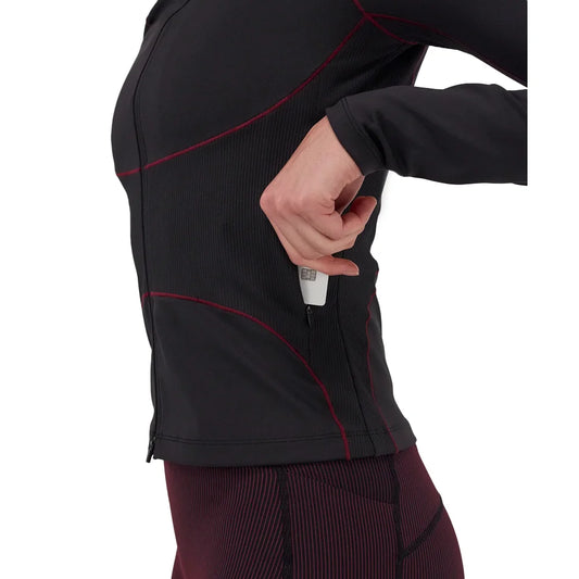 Women's Stamina Raglan Fitted Zip Front Jacket  - Black/Fig