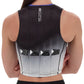 Women's Ares Flex Zip Front Race Crop - Striated Gradient-Black