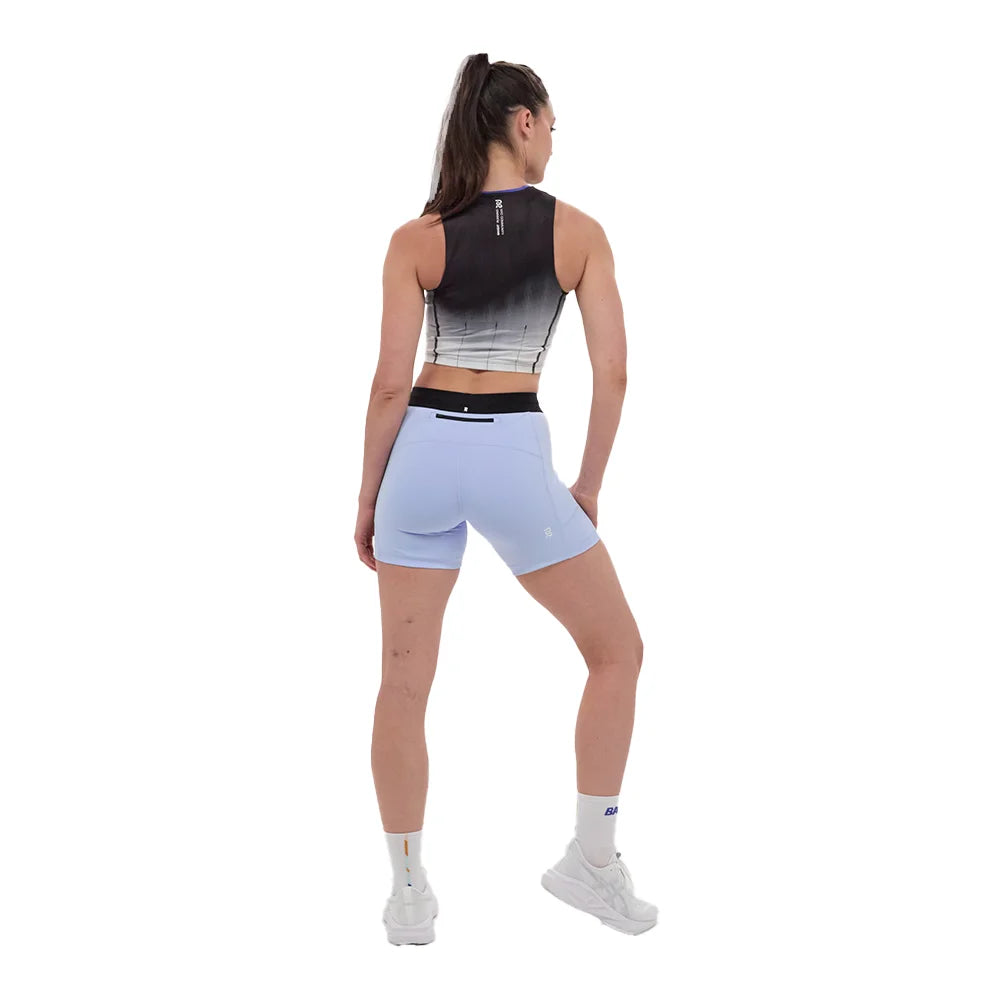 Women's Ares Flex Zip Front Race Crop - Striated Gradient-Black