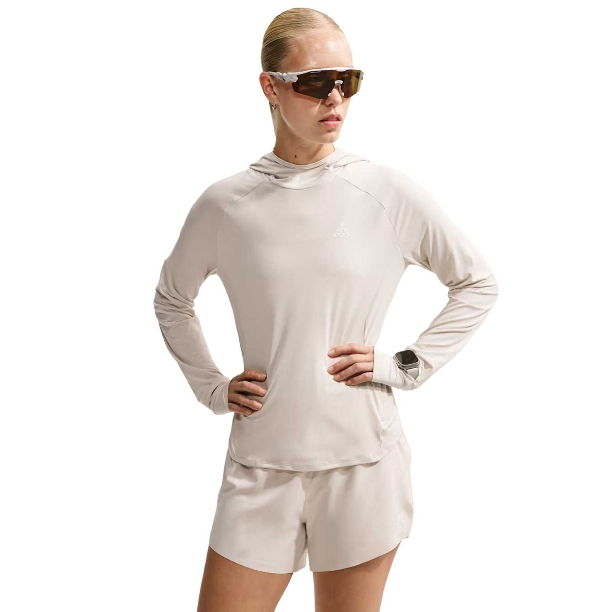 Women's ACG UV-Resistant Hooded Trail Running Mid-Layer Top - Light Orewood