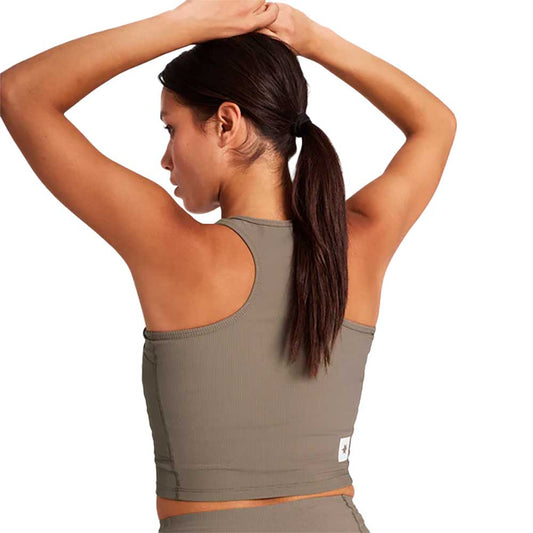 Women's Combat Rib Crop Top - Taupe
