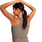 Women's Combat Rib Crop Top - Taupe