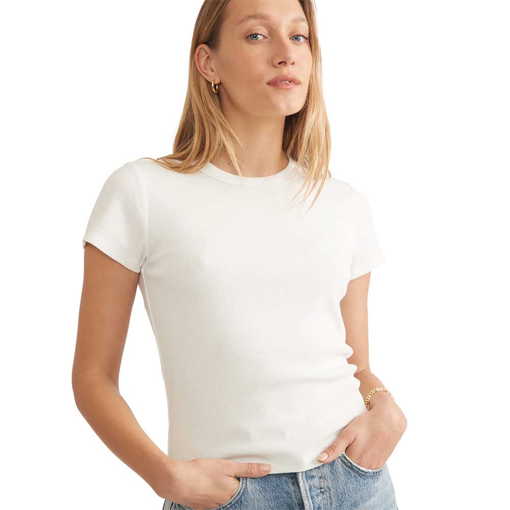Women's Lexi Rib Sun-In Crew Tee - Antique White
