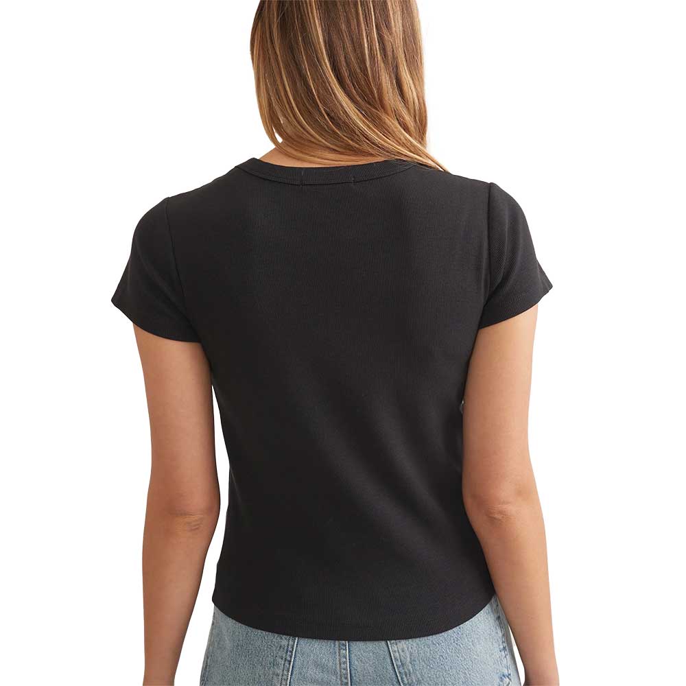 Women's Lexi Rib Sun-In Crew Tee - Faded Black