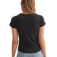 Women's Lexi Rib Sun-In Crew Tee - Faded Black