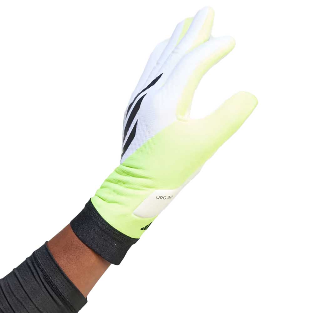adidas Predator Pro Hybrid Cut Goalkeeper Gloves - White & Lucid Lemon with  Black