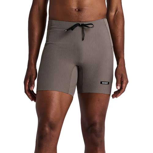 Men's Striped Cadence Quarter Tights - Concrete Taupe/Cocoa Stripe