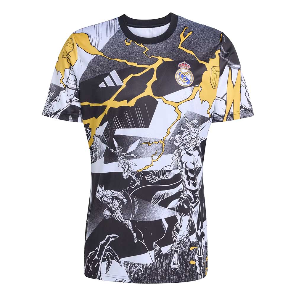 Men's Real Madrid Prematch Jersey - White/Black/Bold Gold