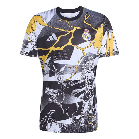 Men's Real Madrid Prematch Jersey - White/Black/Bold Gold