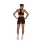 Women's Varigated Stripe Cadence Longline Bra - Cacao/Bandit Black