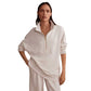 Women's Molly Half Zip Longline Sweat - Ivory Marl