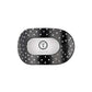Flat Round Hair Clip Medium - Black Polka Dot Party