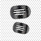 Flat Round Hair Clip Medium - Black Polka Dot Party