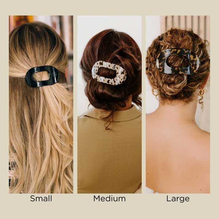 Flat Round Hair Clip Medium - Blonde Tortoise