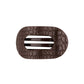 Flat Round Hair Clip Medium - Brown Crocodile
