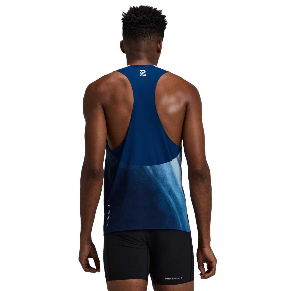 Men's Lightweight Drift Graphene Racing Singlet - Ink/Tranquil Blue Multi Print
