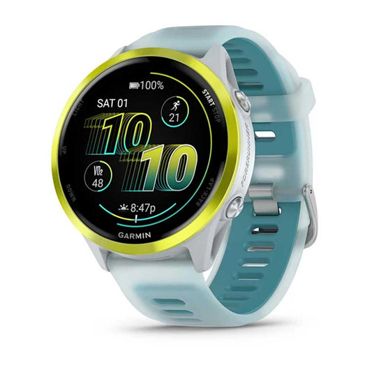 Forerunner 570 - 47mm, Amp Yellow Aluminum with Translucent Whitestone/Turquoise Band