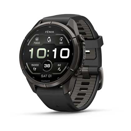 fenix 9 Pro, 47mm - Titanium with Graphite/Black Silicone Band
