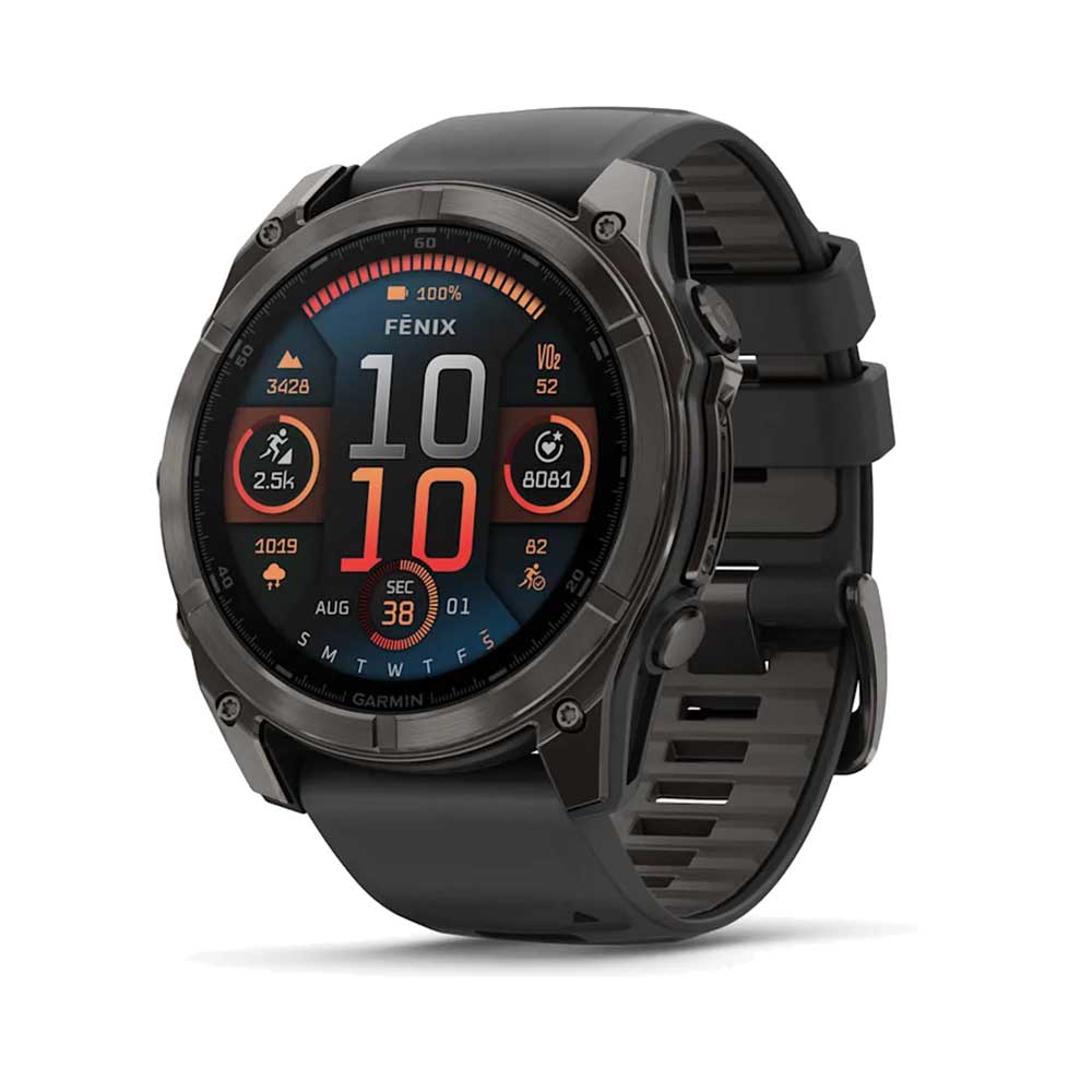 fenix 8 - 51 mm, AMOLED, Sapphire - Carbon Gray DLC Titanium/Black/Pebble Gray Silicone