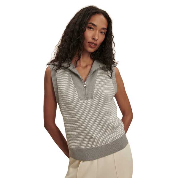 Women's Peterson 1/2 Zip Knit - Grey Melange/White