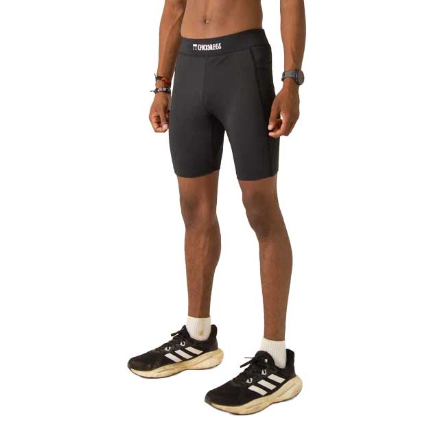 Men's Black 8" Half Tights - Black