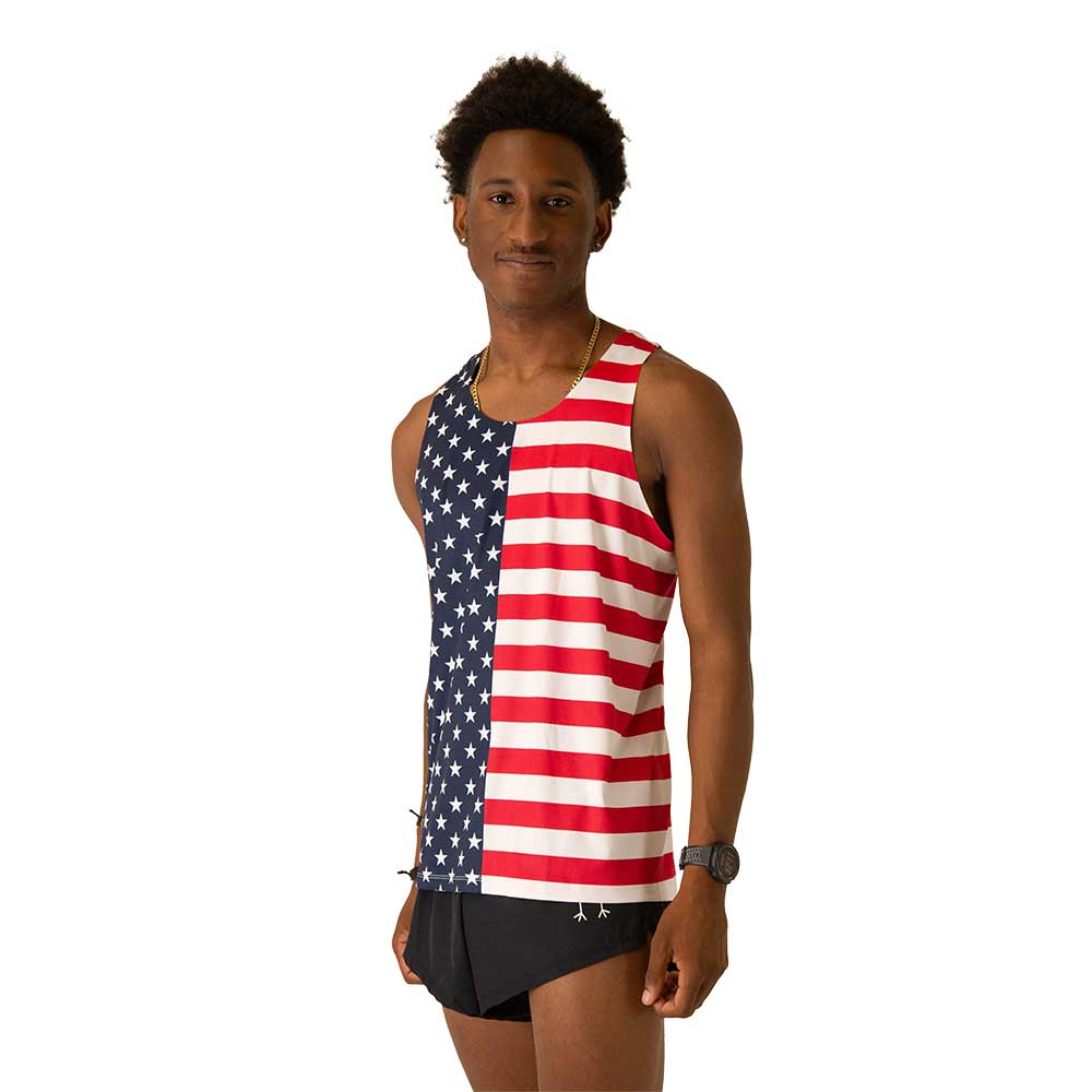 Men's USA Performance Singlet - USA Flag