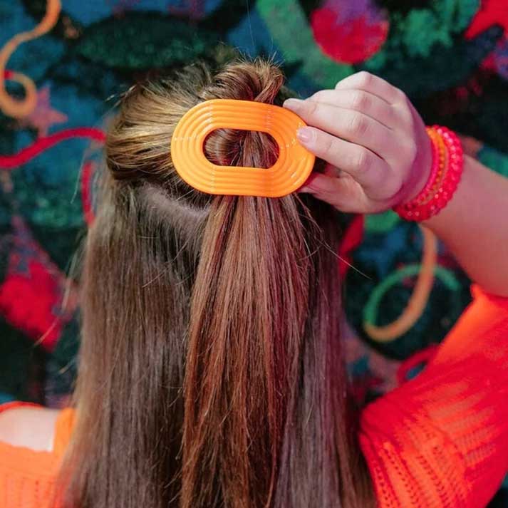 Flat Round Hair Clip Medium - Day Rave