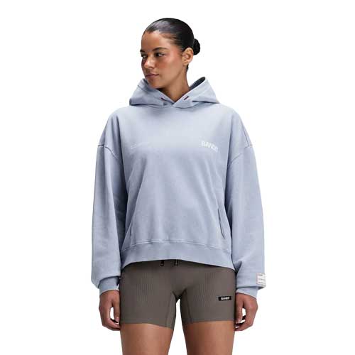 Chroma Wash Cropped Hoodie - Steel Horizon Chroma Wash