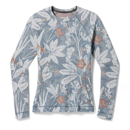Women's Classic Thermal Merino Base Layer Crew - Winter Sky Floral