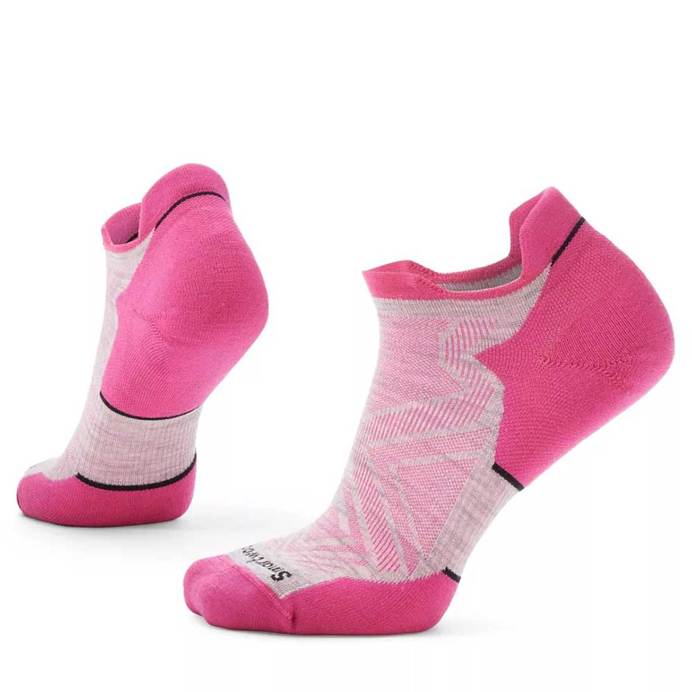Women's Run Targeted Cushion Low Ankle Sock - Ash/Power Pink