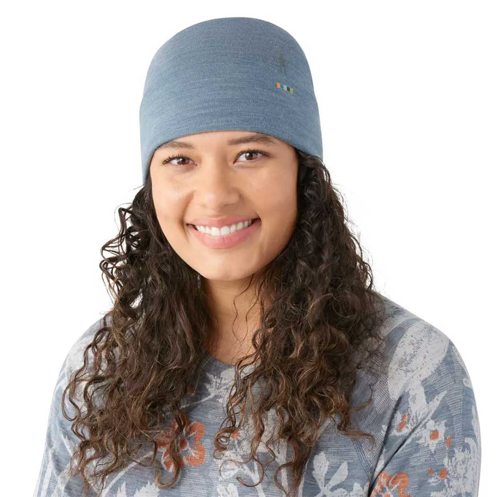 Thermal Merino Reversible Cuffed Beanie - Pewter Blue Heather