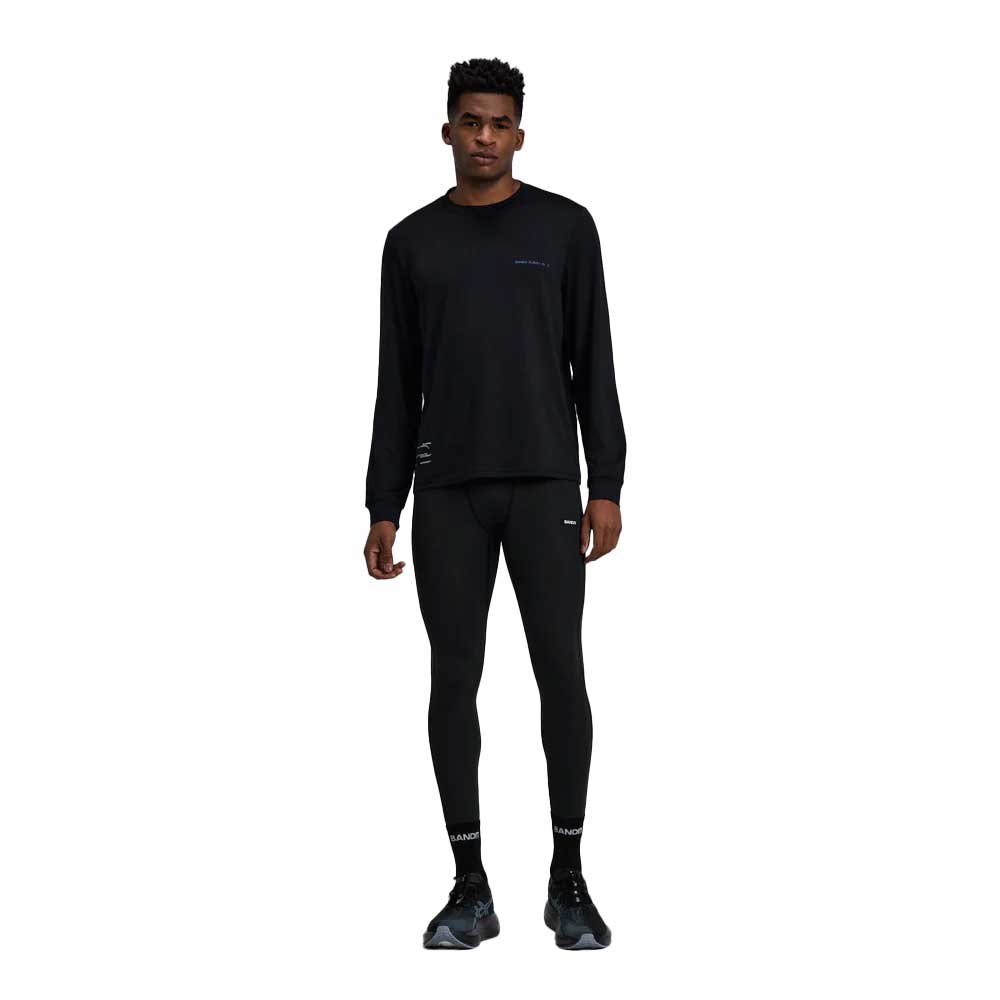 Men's Micromesh Performance Long Sleeve Tee - Black/Aegean Reflective