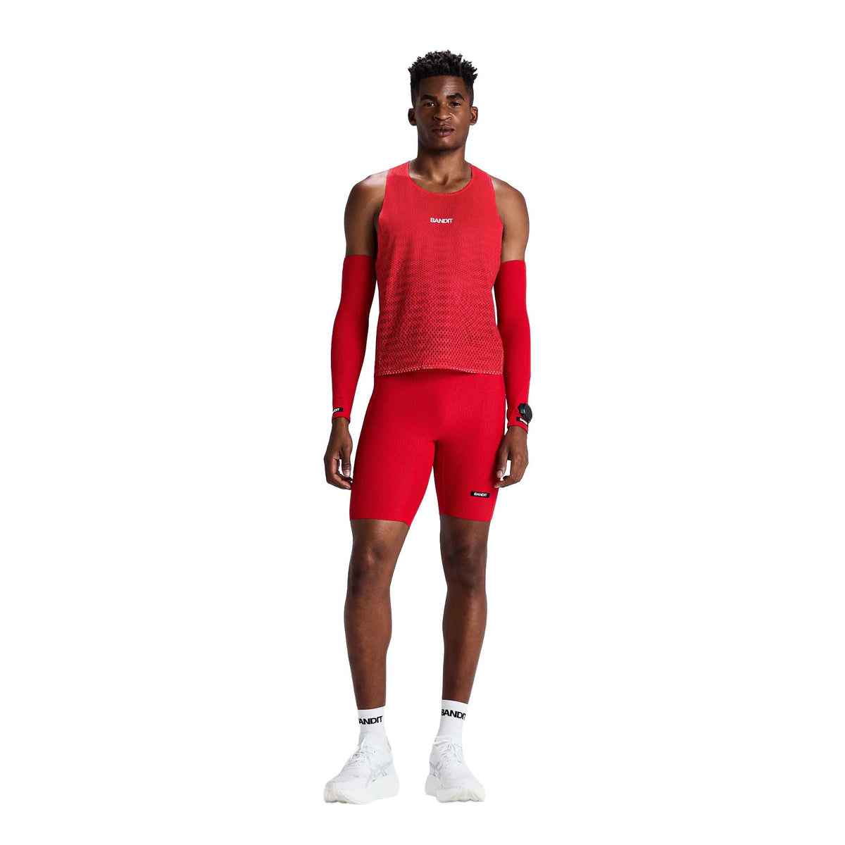 Men's Shredder Engineered Mesh Tank - Undulating Gradient Check Oxide Red