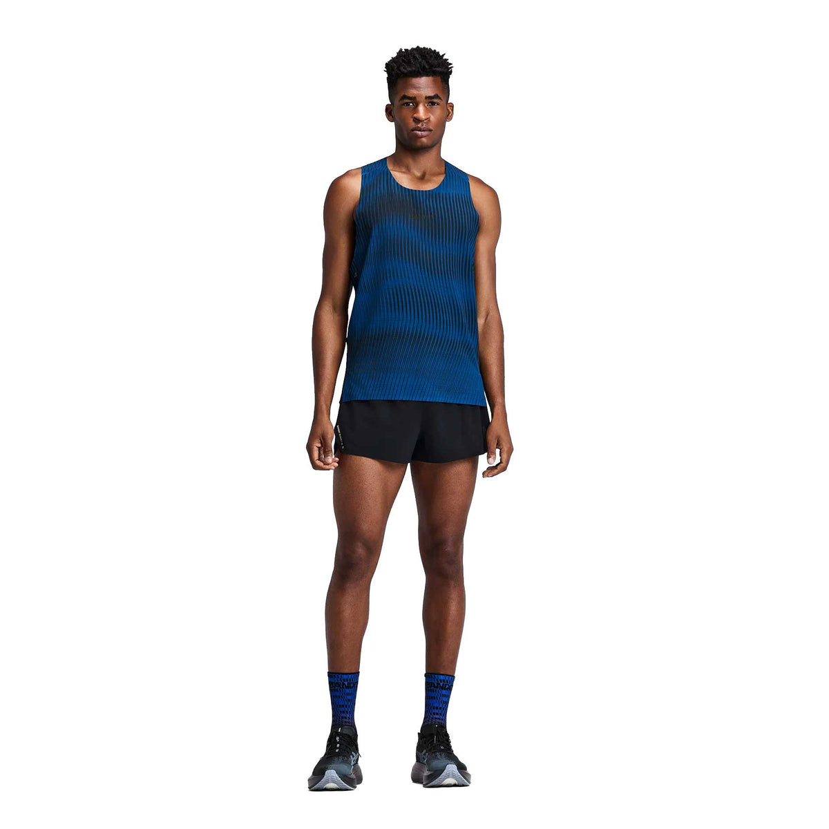 Men's CoolGrid™ Training Singlet - Thick Thin Line Bauhaus Blue