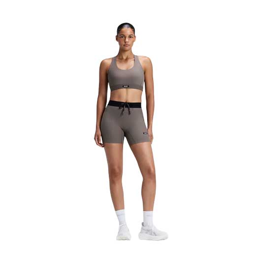 Women's Striped Cadense 5" Compression Short - Cocoa/Concrete Taupe