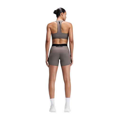 Women's Striped Cadense 5" Compression Short - Cocoa/Concrete Taupe