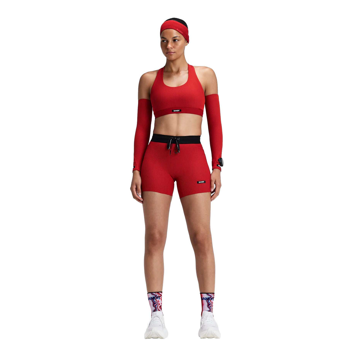 Women's Striped Cadence 5" Compression Short - Oxide Red/Signal Red