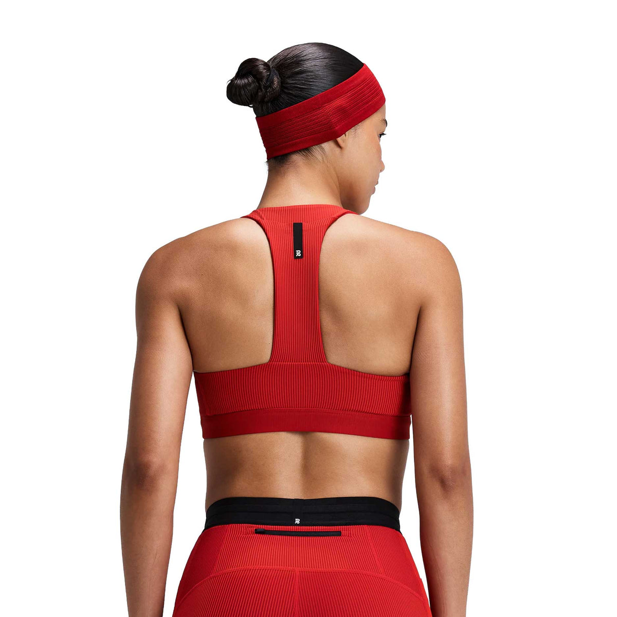 Women's Scoop Neck Stripe Cadence Bra - Oxide Red/Signal Red