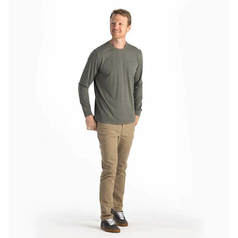 Men's Bamboo Flex Long Sleeve Pocket Tee - Fatigue