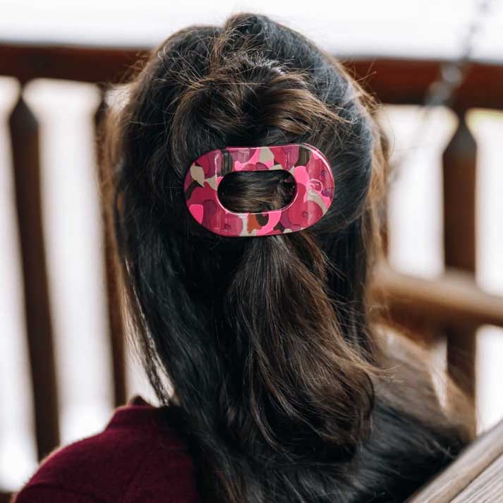 Flat Round Hair Clip Medium - Garden Glam
