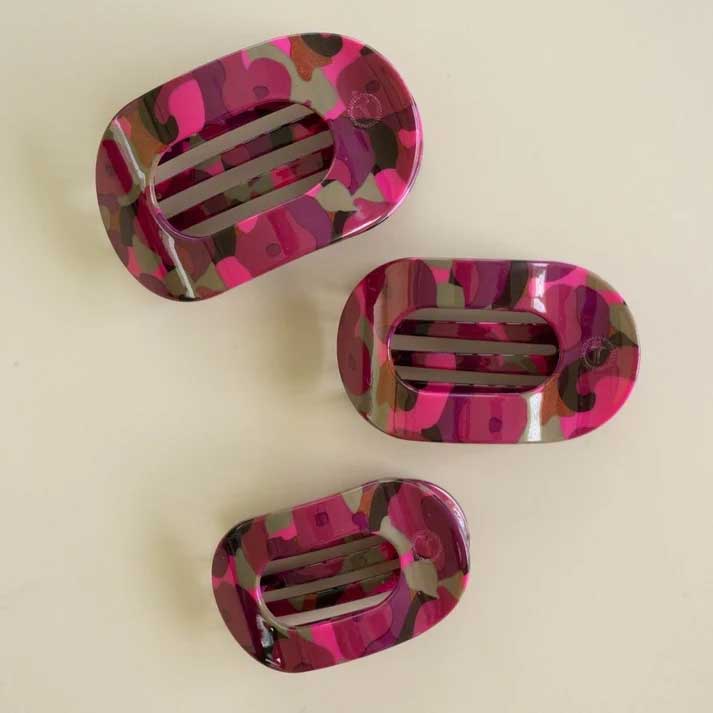 Flat Round Hair Clip Medium - Garden Glam