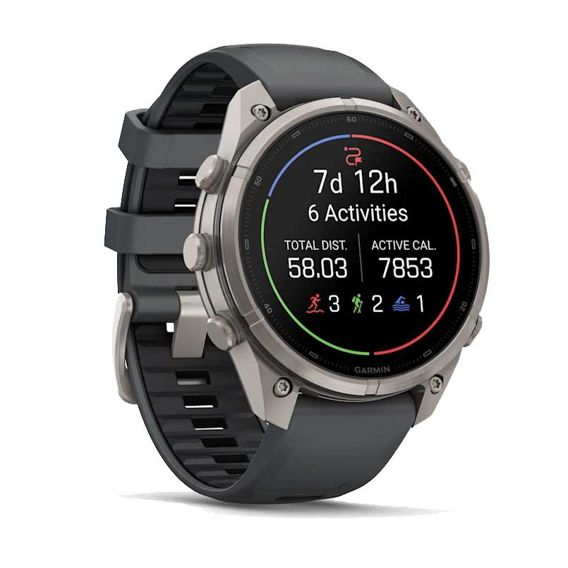 fenix 9 Pro, 51mm - Titanium with Graphite/Black Silicone Band