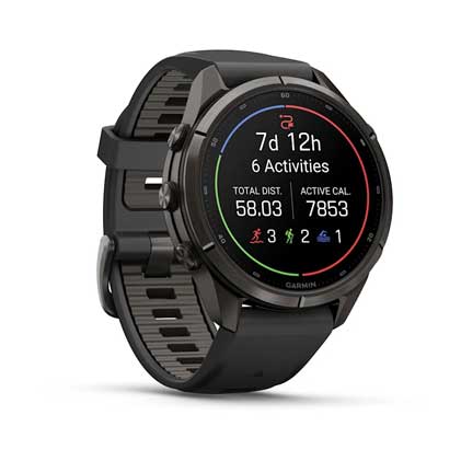 fenix 9 Pro, 47mm - Titanium with Graphite/Black Silicone Band
