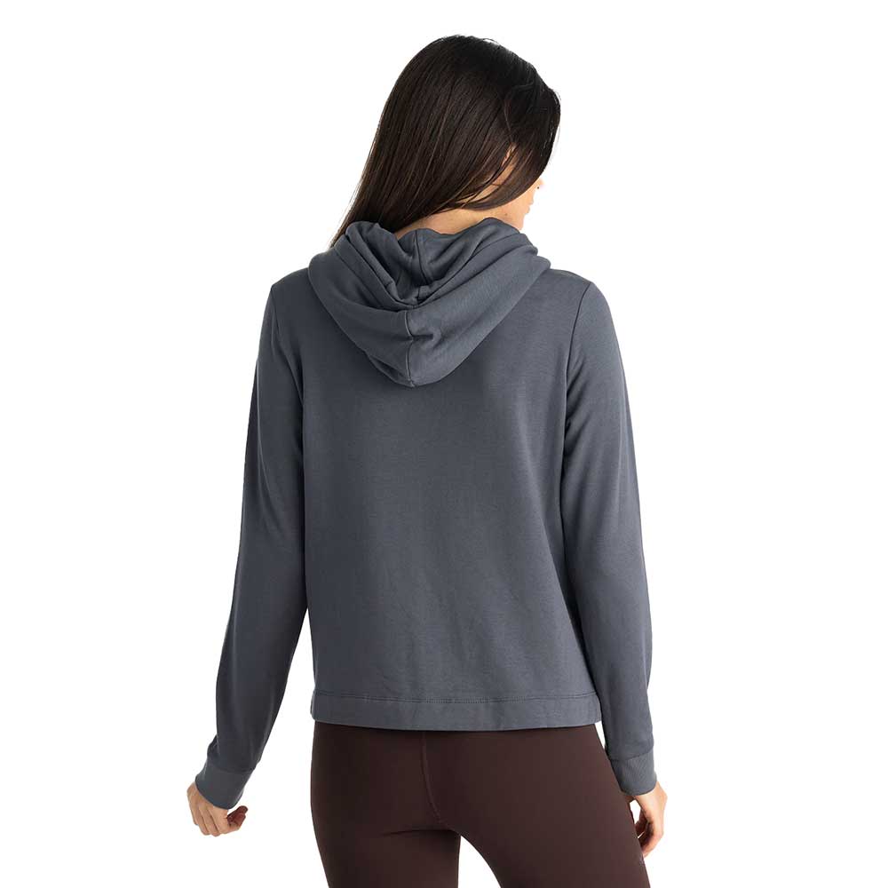 Women's Bamboo Lightweight Fleece Cropped Hoody - Storm Cloud